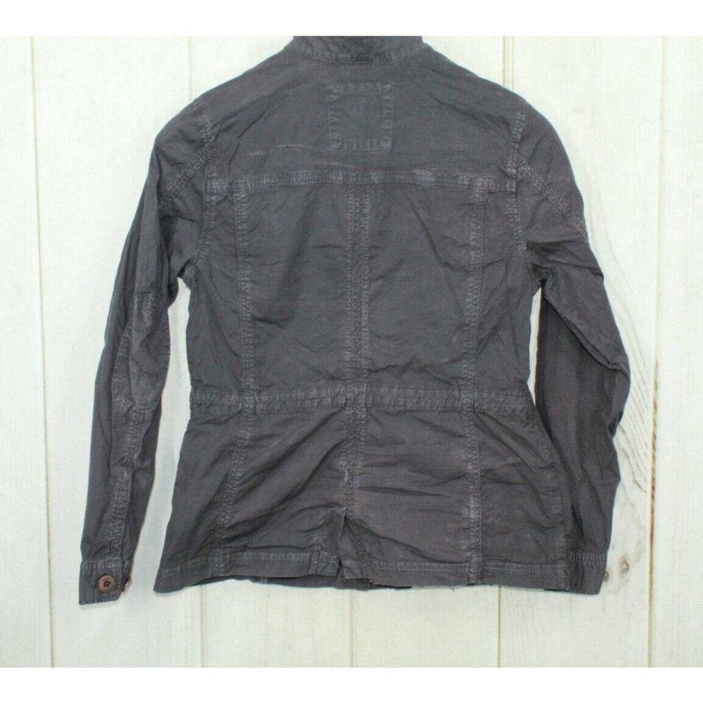 LL Bean Gray Cotton Drawstring Waist Ripstop Field Utility Jacket Size S - Picture 7 of 12